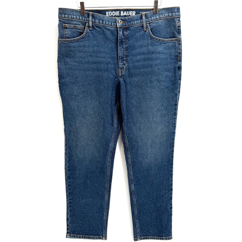 Eddie Bauer Authentic Voyager High Rise Straight Jeans Size 18 Blue Dark Wash